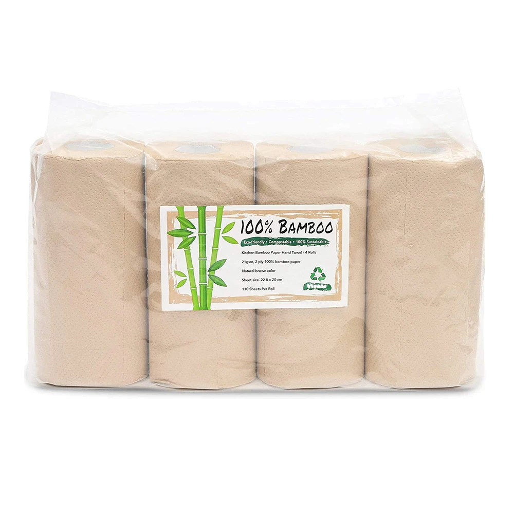 Free Sample Soft and Strong 3 Ply Kitchen Paper Towel with Bamboo Pulp and Jumbo Roll