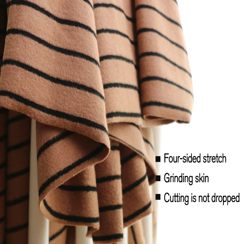 Австралийская бархатная окрашенная полосатая Шерстяная трикотажная ткань «сделай сам» для детской одежды ручной работы