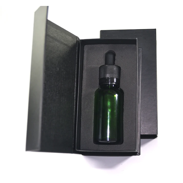 Recycled 10ml 15ml 20ml 30ml 50ml 100ml Colored  Essential Oil Glass Dropper Bottle  Customized Black Paper Box