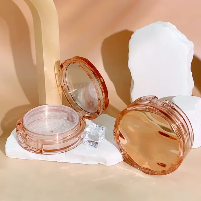 Orange Plastic Air Cushion Press Switch Water Ripple Design Mirror BB Cream Foundation Blush Loose Powder Box Plastic Boxes