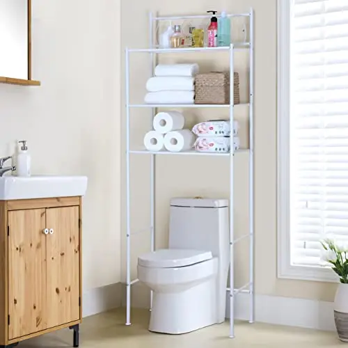 3-tier Metal Over The Toilet Storage Rack Multifunctional Bathroom ...