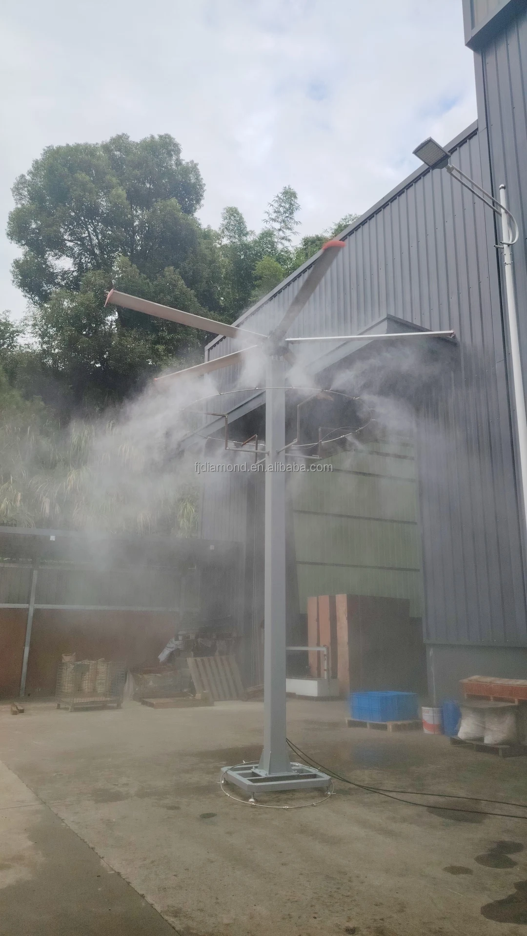 product 12ft 37m pmsm motor  giant fan spray hvls vertical fan pole mist fan-2