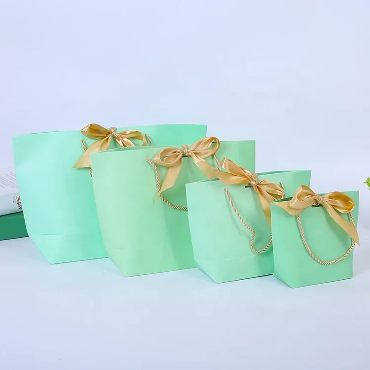 Mint green paper gift bags