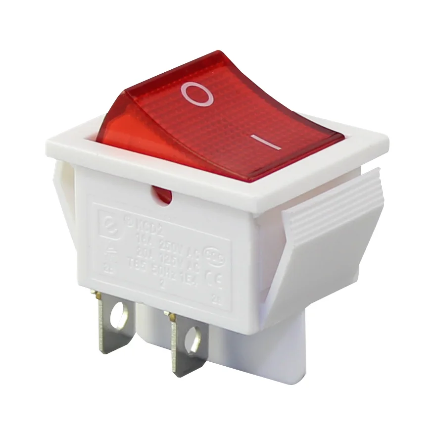Interruttore a bilanciere a scatto DPST ON/OFF a 4 pin illuminato con