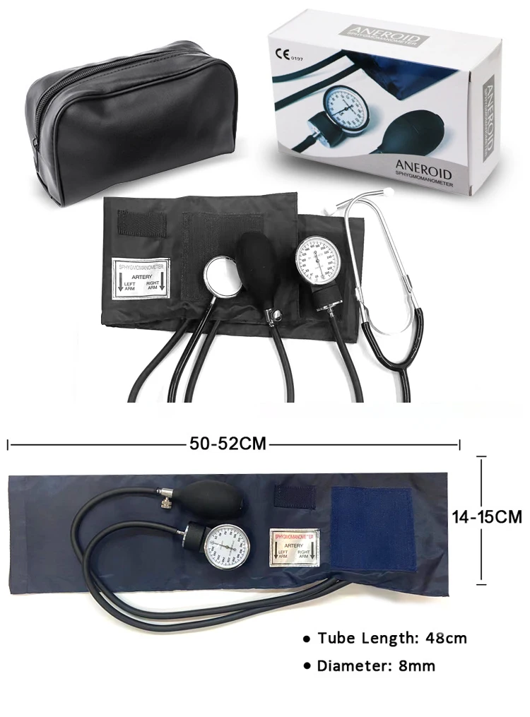 Oem Palm Type Aneroid Sphygmomanometer Stethoscope Blood Pressure