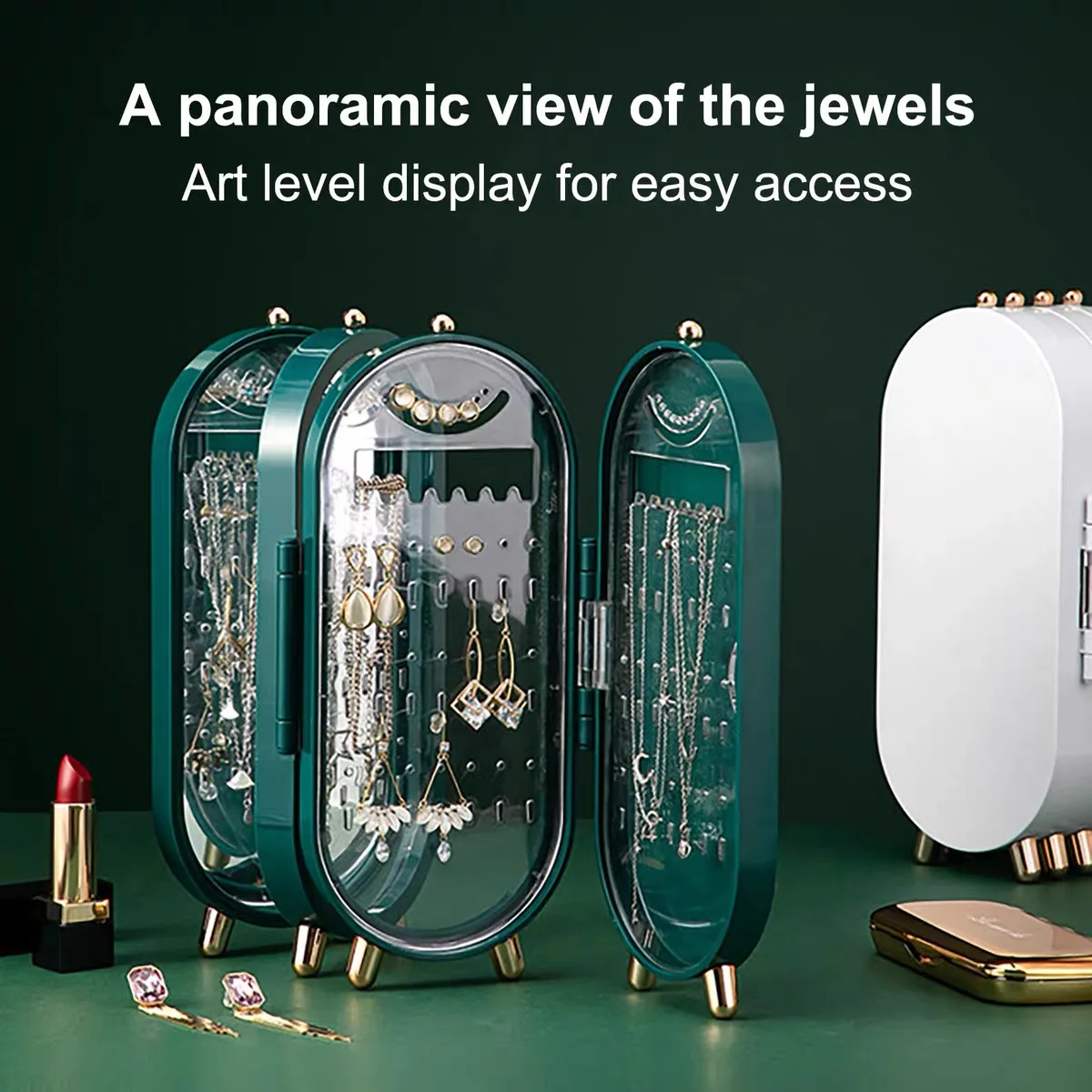 Factory wholesale Jewelry Storage Box Earring Necklace Hand Jewelry Box Home Multi functional Folding Portable Display Stand