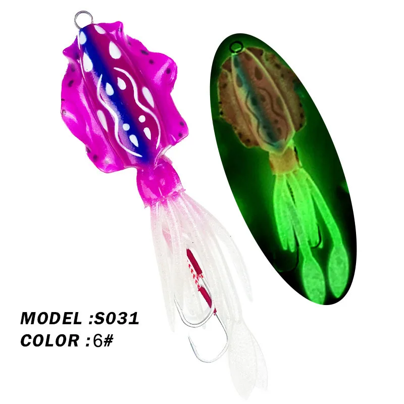 Generic Bionic Octopus Soft Fishing Lure - 3.5 Inch PVC Baits With Treble Hooks For Bass Fishing (Black)