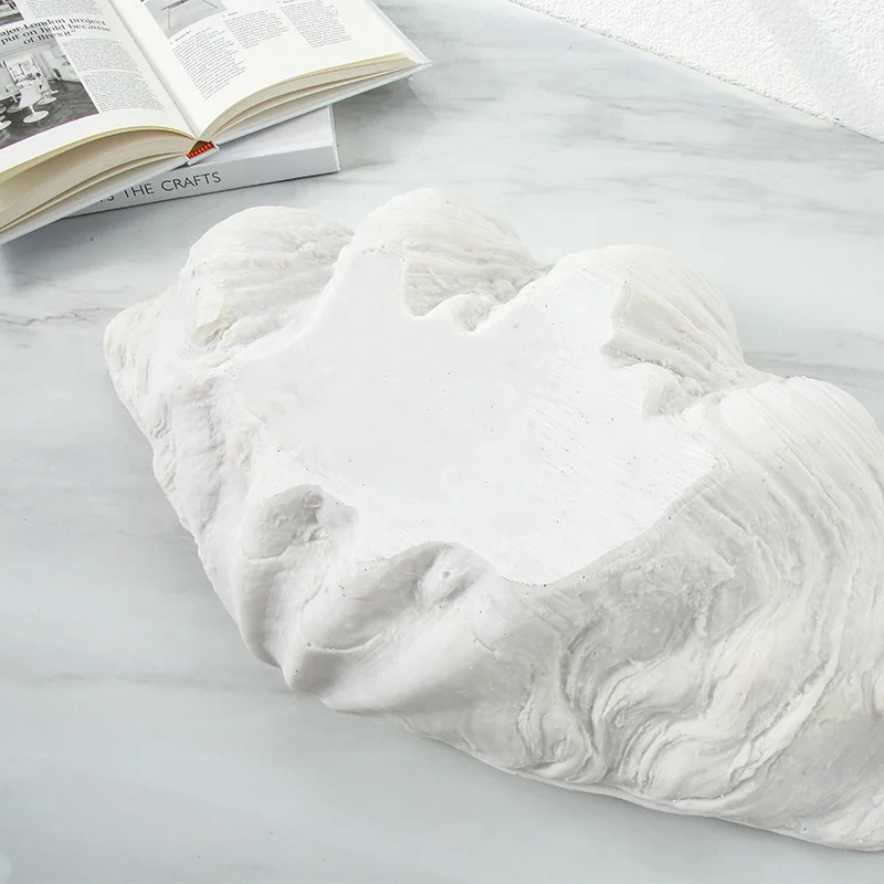 Современная Европейская белая песчаная каучуковая ракушка Сервировочная чаша для фруктов поднос хранения в гостиной и на чайном столике украшение