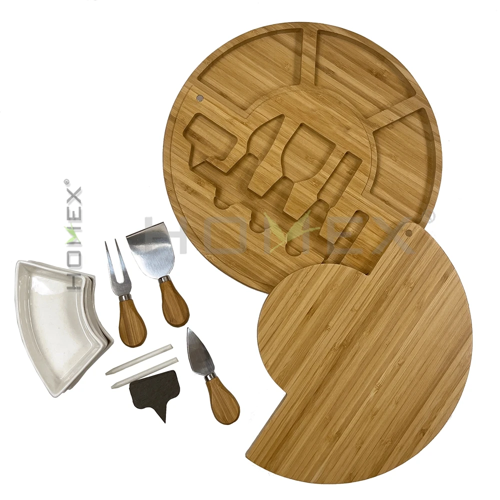 Вращающаяся сервировочная тарелка Lazy Susan из дерева акации для сервировки сыра, крекеров, насадок и продуктов для пальцев.