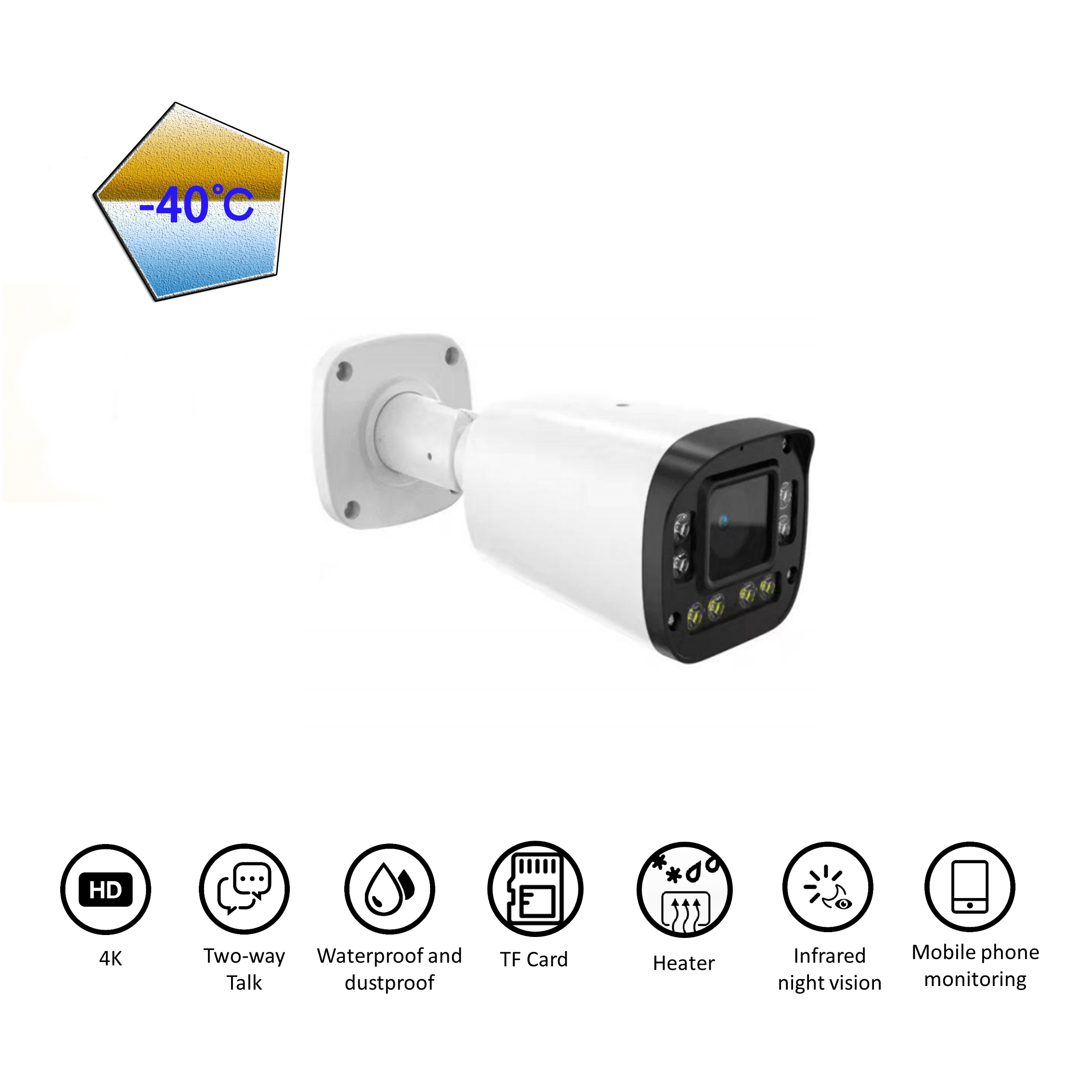 Camhi 10X Optical Zoom 5MP 4K IP Camera for Outdoor Security