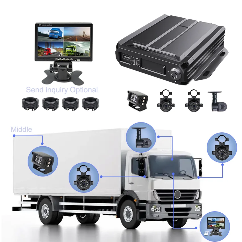 Backup Camera Trucks Vehicle Dvr 4 Channel Mobile Mdvr 4g Mini Gps Vehicle tracker Car Truck Bus Remote Monitoring Mdvr System