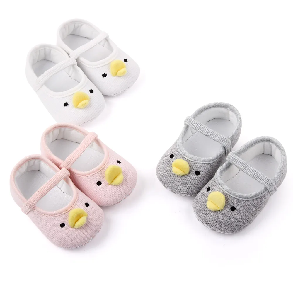 New Baby Solid Color Elastic Cute Cartoon Duck Soft Soled Comfortable Infants Toddler Shoes