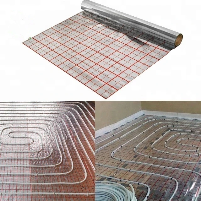 Red Grid Printing Manufacturer Red Aluminized Polyester PE VMPET Film for Floor Mat Insulation