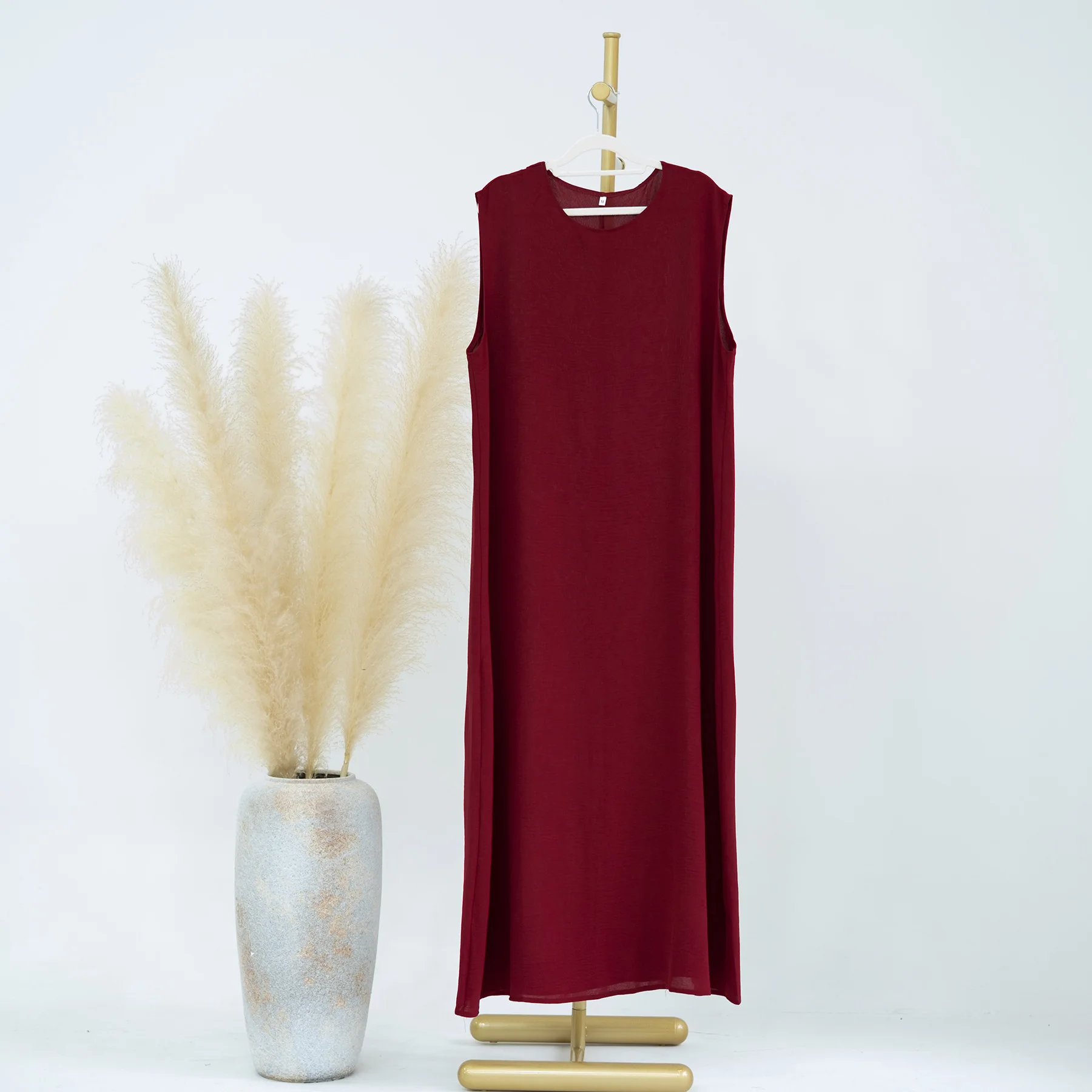 Solid Color Ankles Bottom Inner slip Dress Glory Abaya Sleeveless Muslim Dress