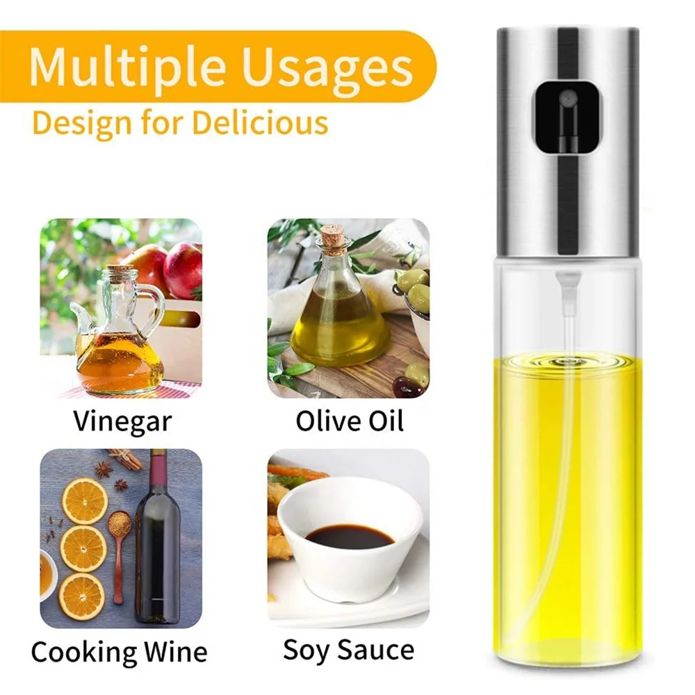 High Quality Promotion Olive Easy Clean Oil Dispenser Sprayer Bottle for Kitchen Cooking Glass Oil Spray Bottle Wholesaler