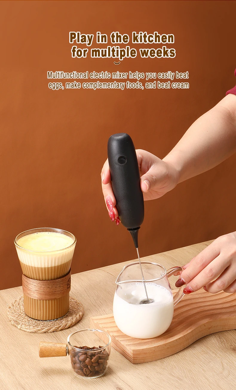 Beeman Battery Electric Milk Frother Handheld Egg Beater Coffee Maker Kitchen Drink Foamer Whisk