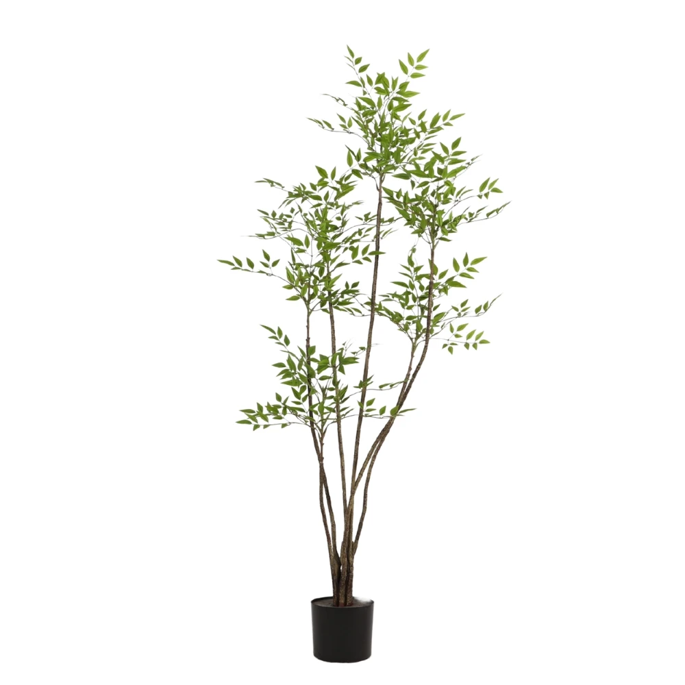 Artificial Bonsai Tree Nandina Faux Bamboo Plant Potted Artificial ...