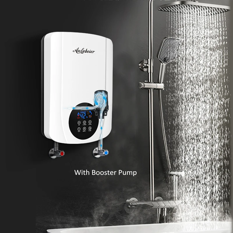 2022 New Design Pump Instant Portable Tankless Electric Shower Hot Water  Heater with Pump for Bath Shower