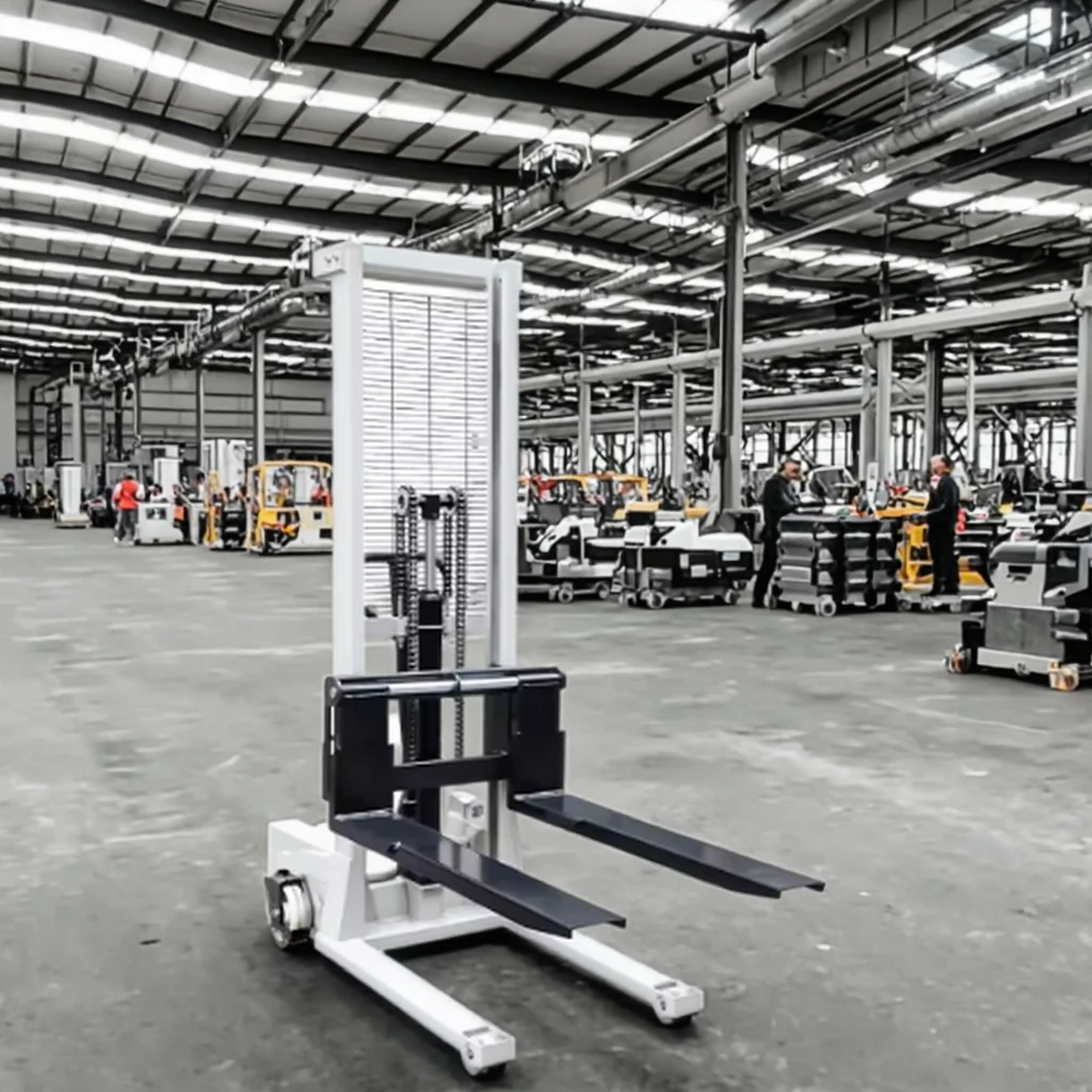 product china high quality electric forklifts 15 5 ton two stage mast solid tire with battery charger-3