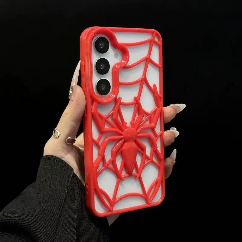 Funny 3D Hollow Design Spider Phone Case for Samsung S25 Funny 3D Hollow Design Spider Phone Case for Samsung S25