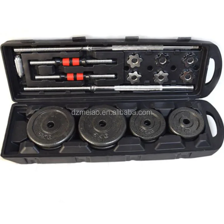 Professional Wholesale 50kg Black Paint Barbell Dumbbell Set With