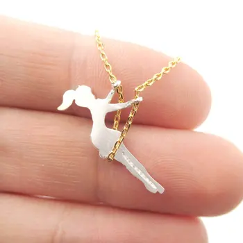 Women fashion jewelry 2020 Stainless steel The swing girl necklace Wholesale jewellery decorations pendant necklaces jewelries