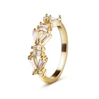 Diamond Gold Fast Shipment Amazon New Fashion Shape Big Diamond 14k Gold Plated Wedding Engagement Ring For Women Anniversary Jewelry Gift