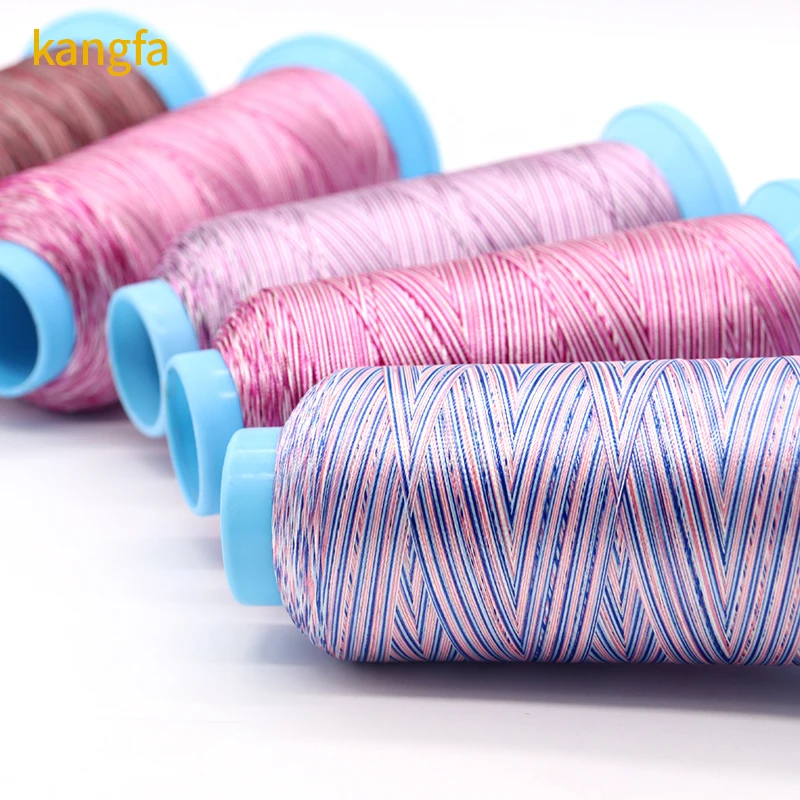 120D Variegated Embroidery Machine Thread Polyester Variegated Multi Color for Professional Embroidery