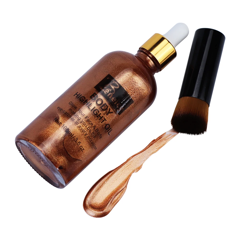 Макияж фирменный Логотип Пользовательский флакон лосьон распылитель блеск для тела мерцающее масло