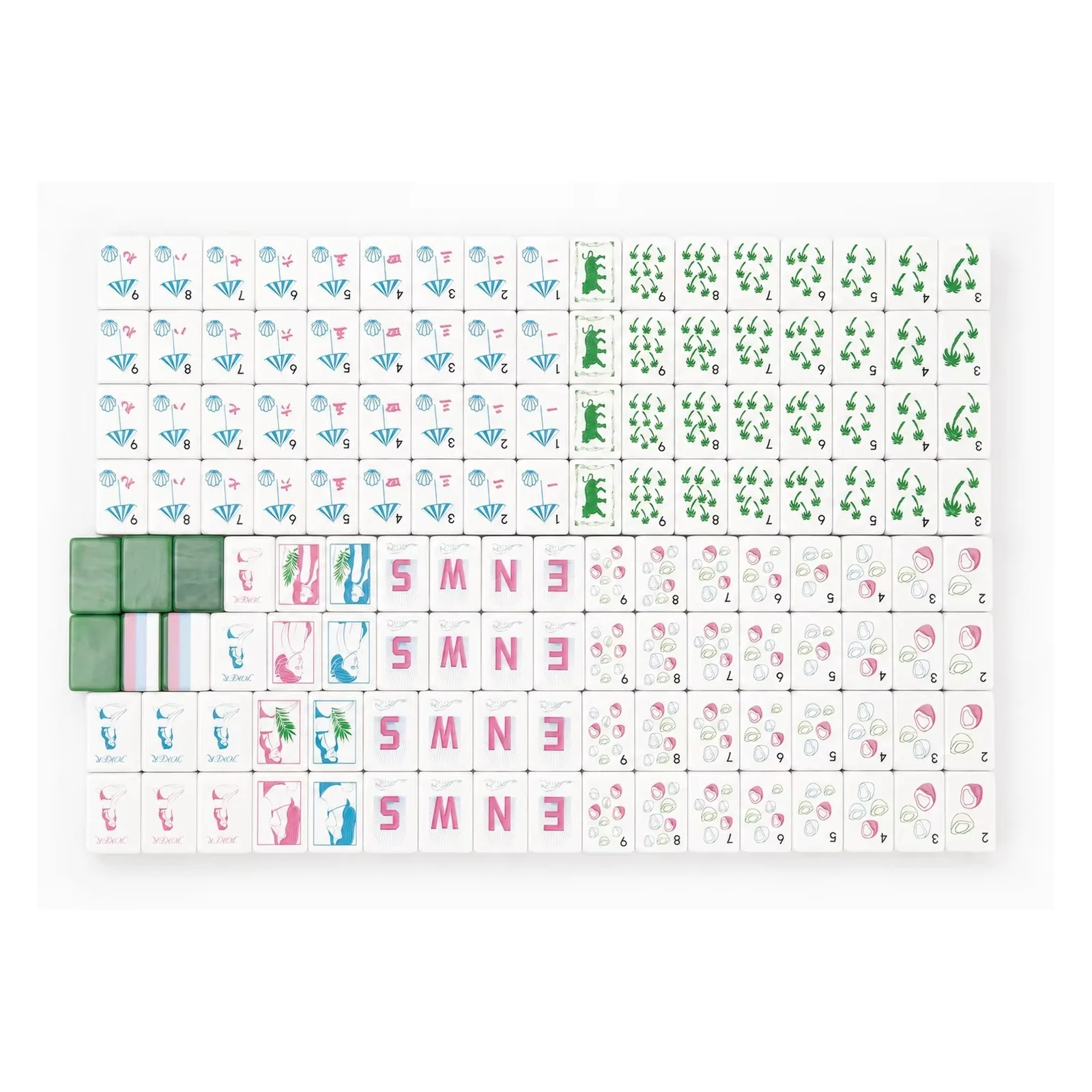 American Luxury Mahjong Tile Set Multi-Layer Acrylic Portable Premium Jade Texture Custom Engraved Design 4-Player YIAN Brand