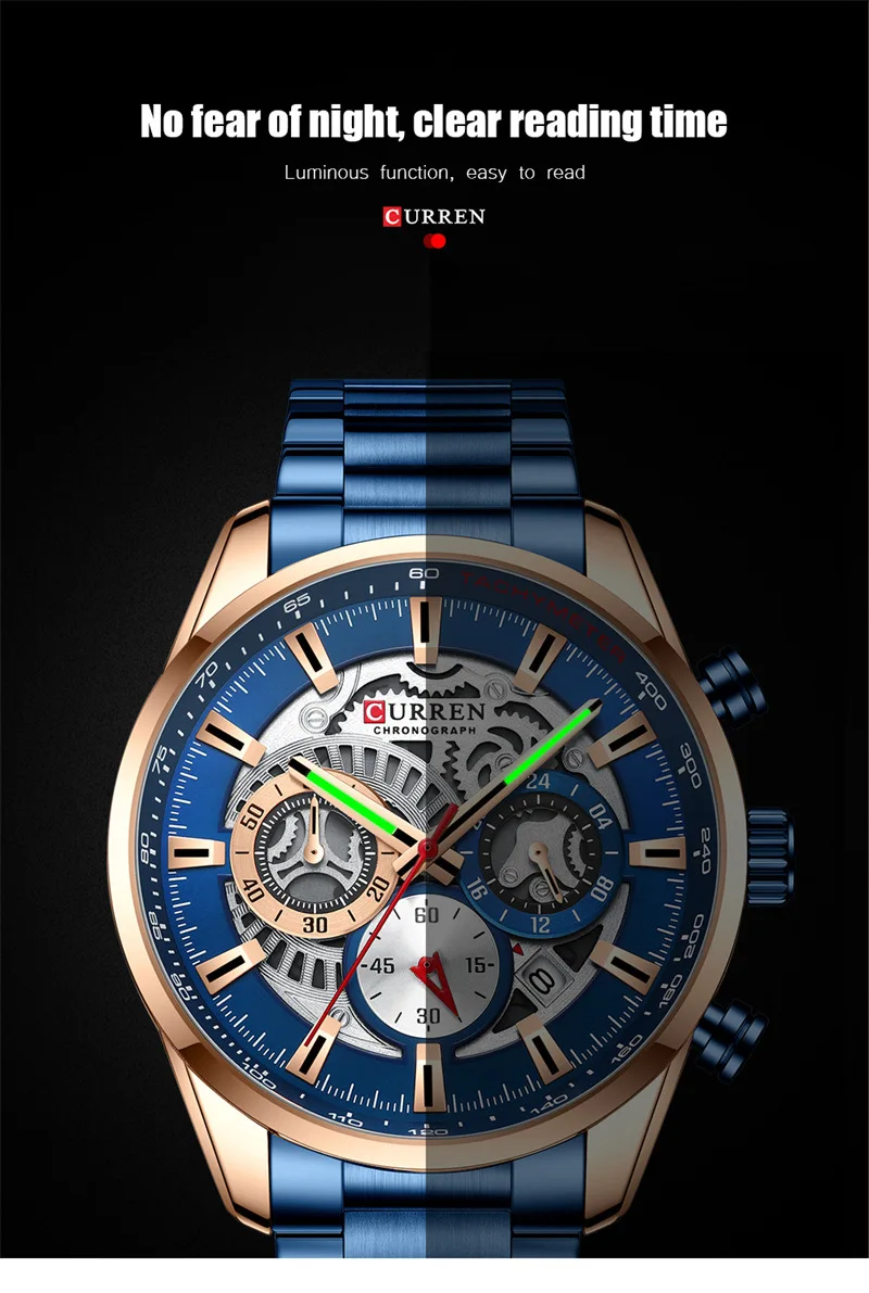 Curren 8391 Chronograph Six-Hand Quartz Watch for men