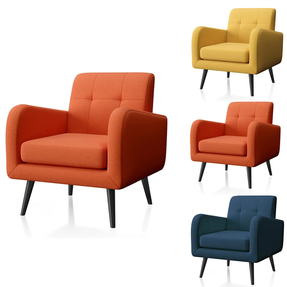 Modern Design Factory Whole Sale  Comfy Customized Fabric Arm Chair Living Room Bedroom Chair manufacture