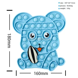 Прямая продажа с завода, новинка, красочные силиконовые игрушки для снятия давления, Поппер пузырьков в виде животных, смягчающие игрушки