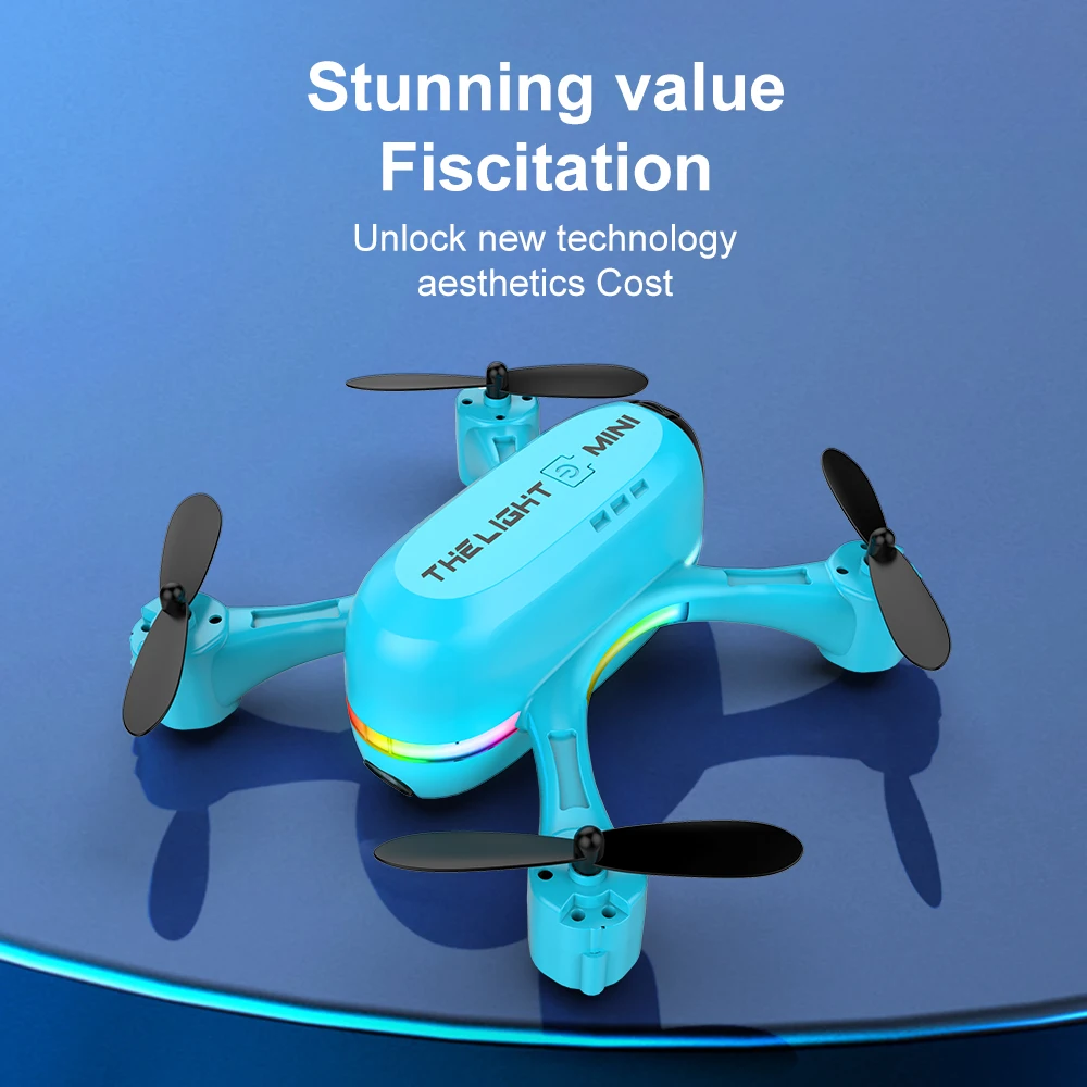 2024 V6 blue mini aerial photography drone HD dual-camera remote control aircraft racing lights flow positioning aircraft details