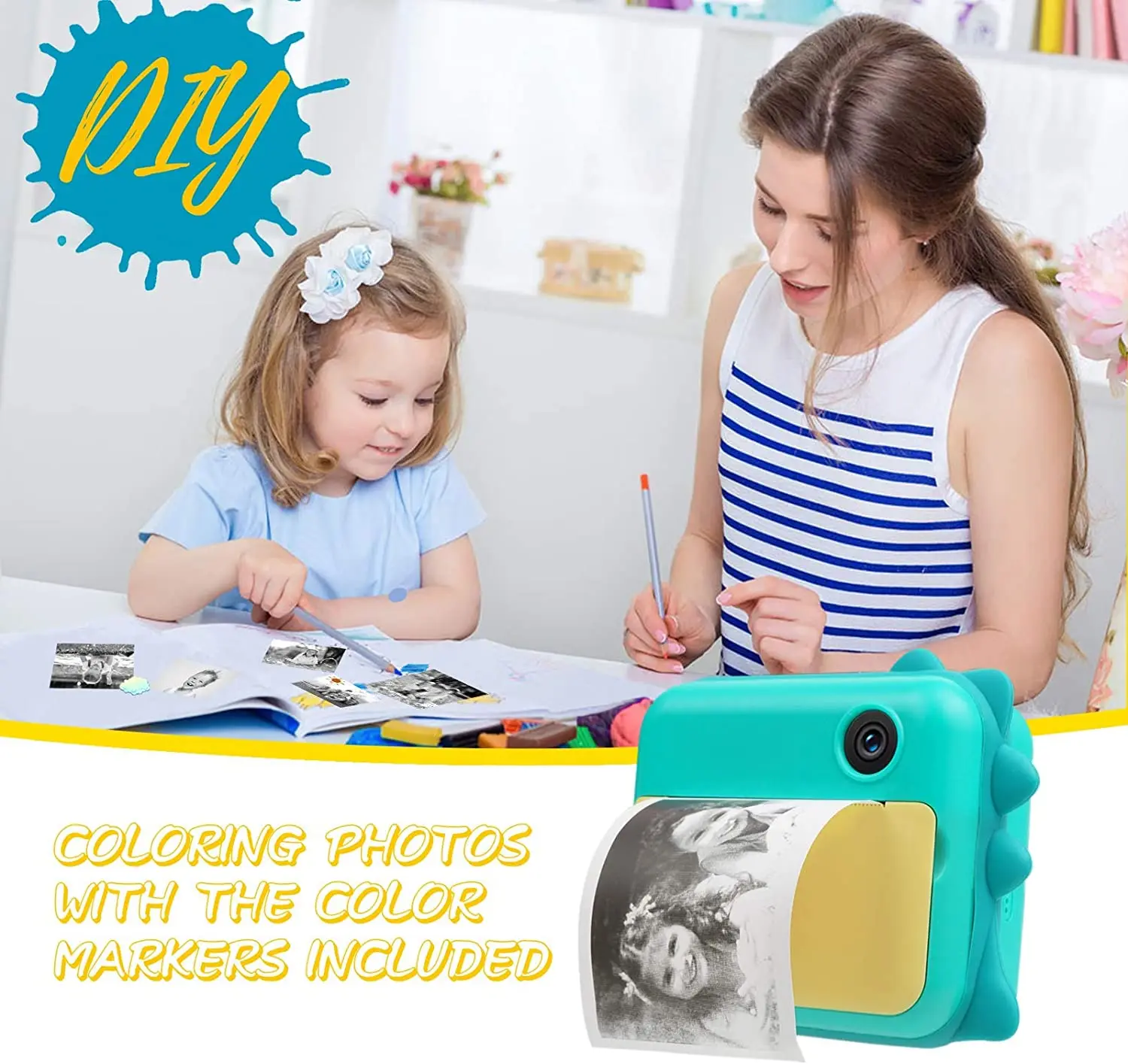 Instant Print Camera for Kids Cameras Support WiFi Connect Portable Digital Camera