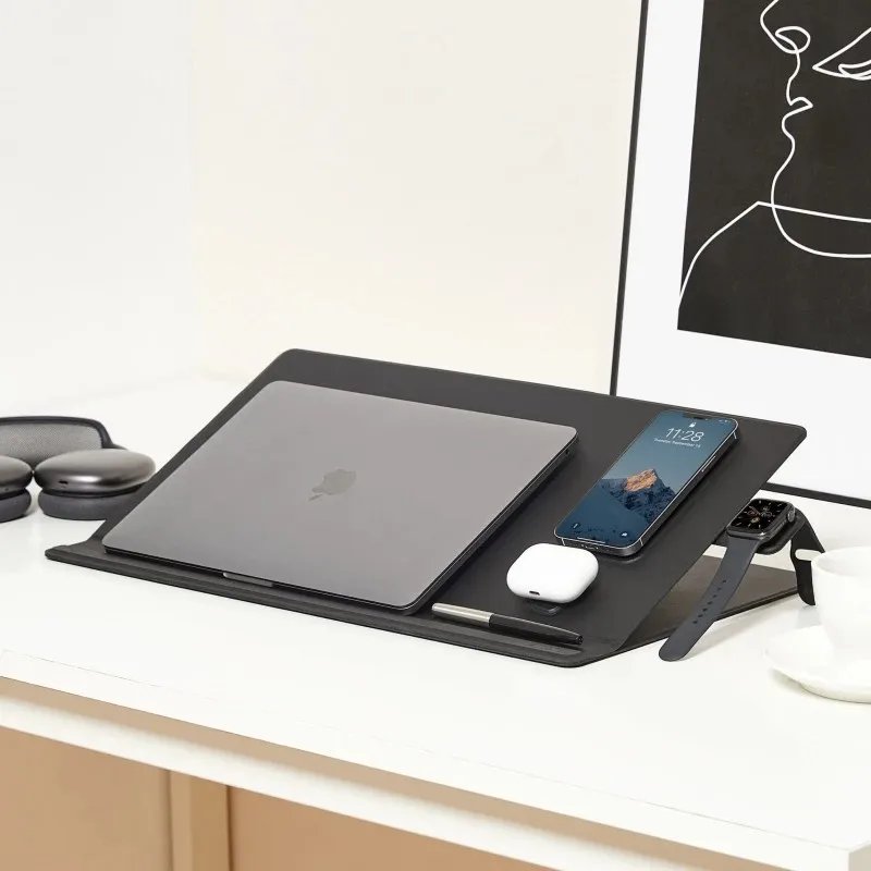 Custom OEM/ODM Multi-angle Work Smart Magnet Laptop Stand Wireless Charging Mouse Pad Desk Mat