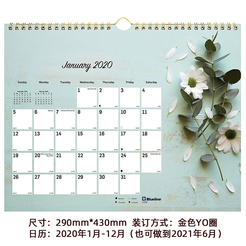 
 Оптовая продажа, индивидуальная печать, спиральная проволока, о-образный календарь, ежемесячный календарь  