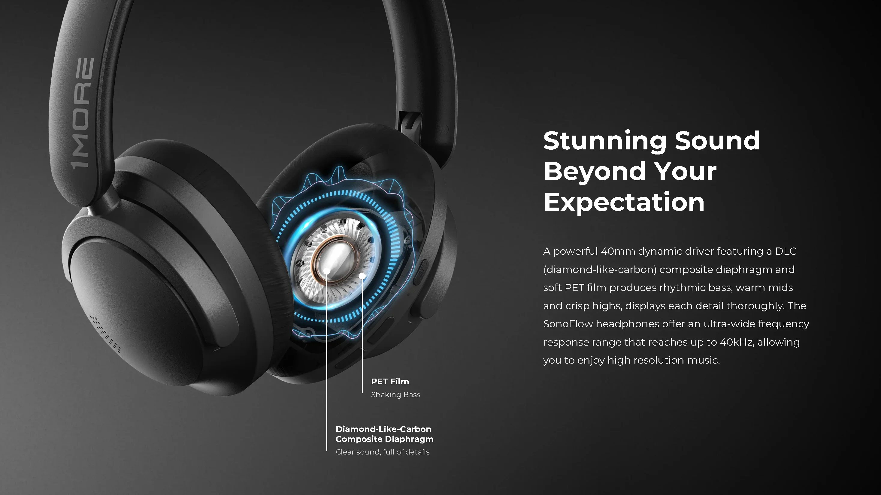 1more Sonoflow Hc905 Wireless Ble 5.0 Active Noise Canceling Headphones ...