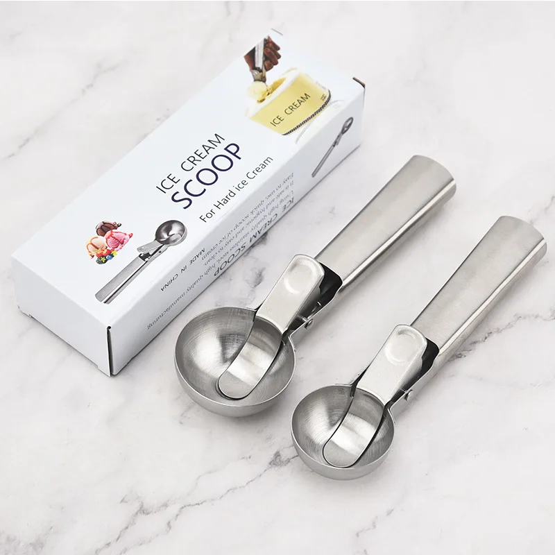 Ice Cream Spoon, Premium Ice Cream Scoop With Trigger, Stainless