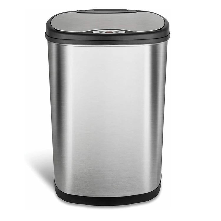 13 Gallon Rectangular No Touch  Motion  Vacuum  Stainless Steel Sensor Trash Can Dustbin for Kitchen