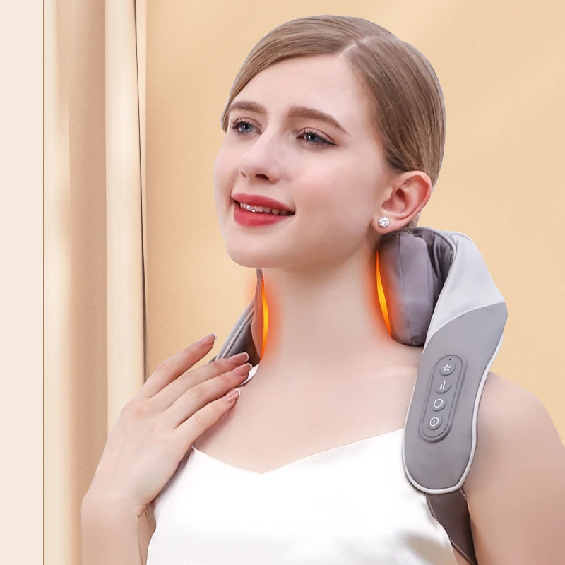 Neck and Back Massager with Soothing Heat Wireless Electric Deep Tissue 5D  Kneading Massage Pillow Shoulder Leg Body