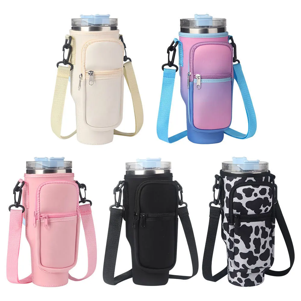 New Design Adjustable Strap Travel Sleeve Pouch Bag For Stanley Cup 40Oz With Handle Tumbler Water Bottle Thermal Case Phone supplier