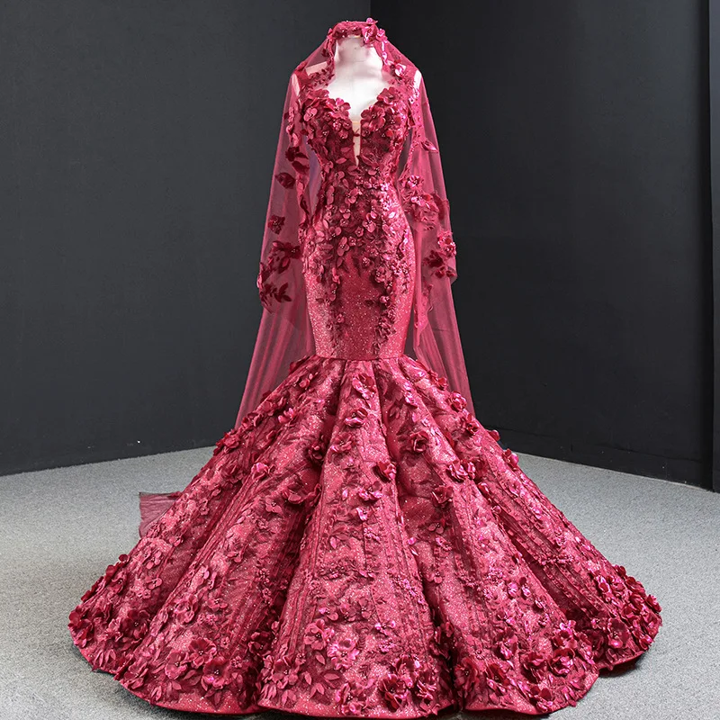 knee length dresses for ladies Custom Made Luxury Mermaid Wedding Dress