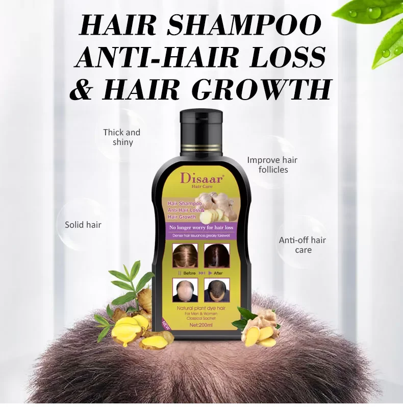 Hot Selling Organic Ginger Hair Growth Shampoo Natural Fast Hair Regrowth Anti Hair Loss Shampoo for Men Women