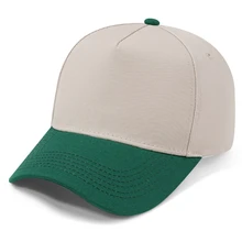 Wholesale High Quality 100 Percent Cotton Two Tone 5 Panel Adjustable Baseball Cap Custom Embroidered Logo Outdoor Sports Hat