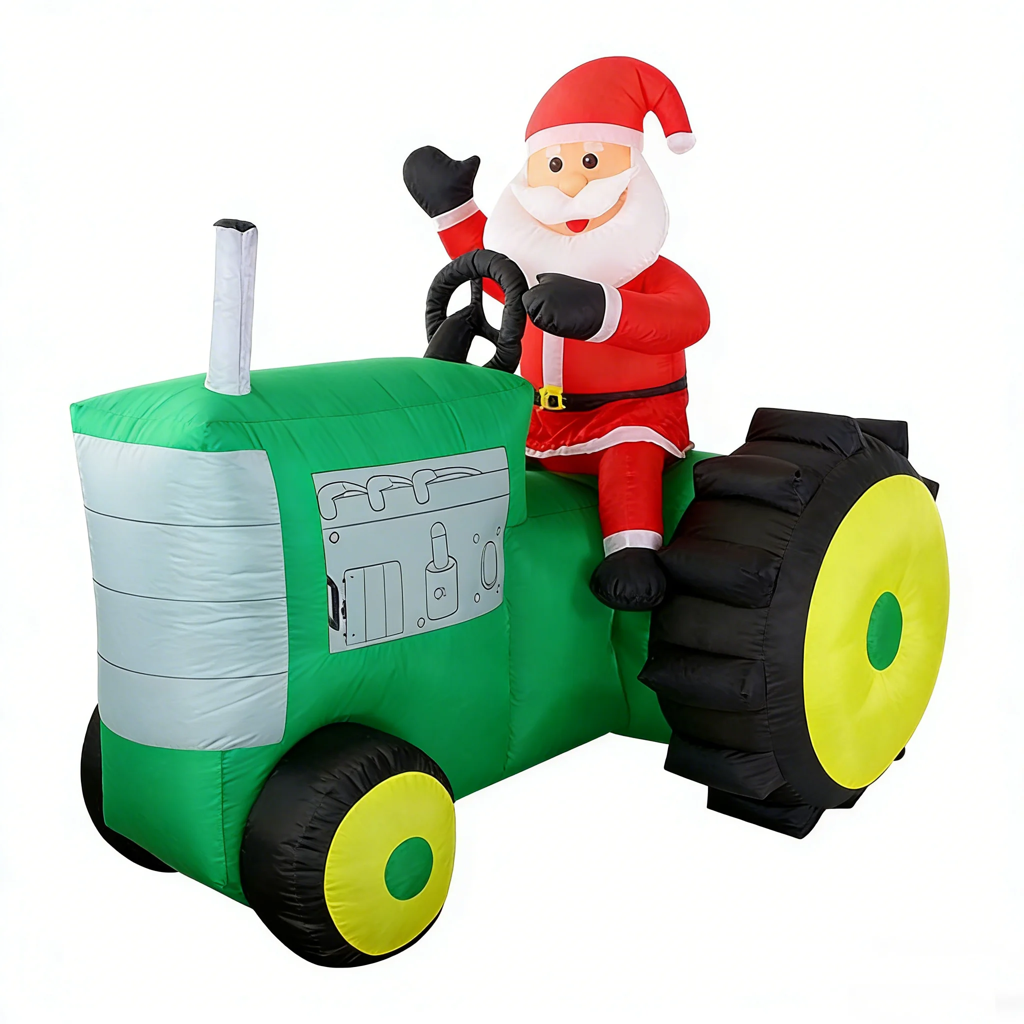 Christmas Inflatable Santa on Farming Tractor for Yard Decoration