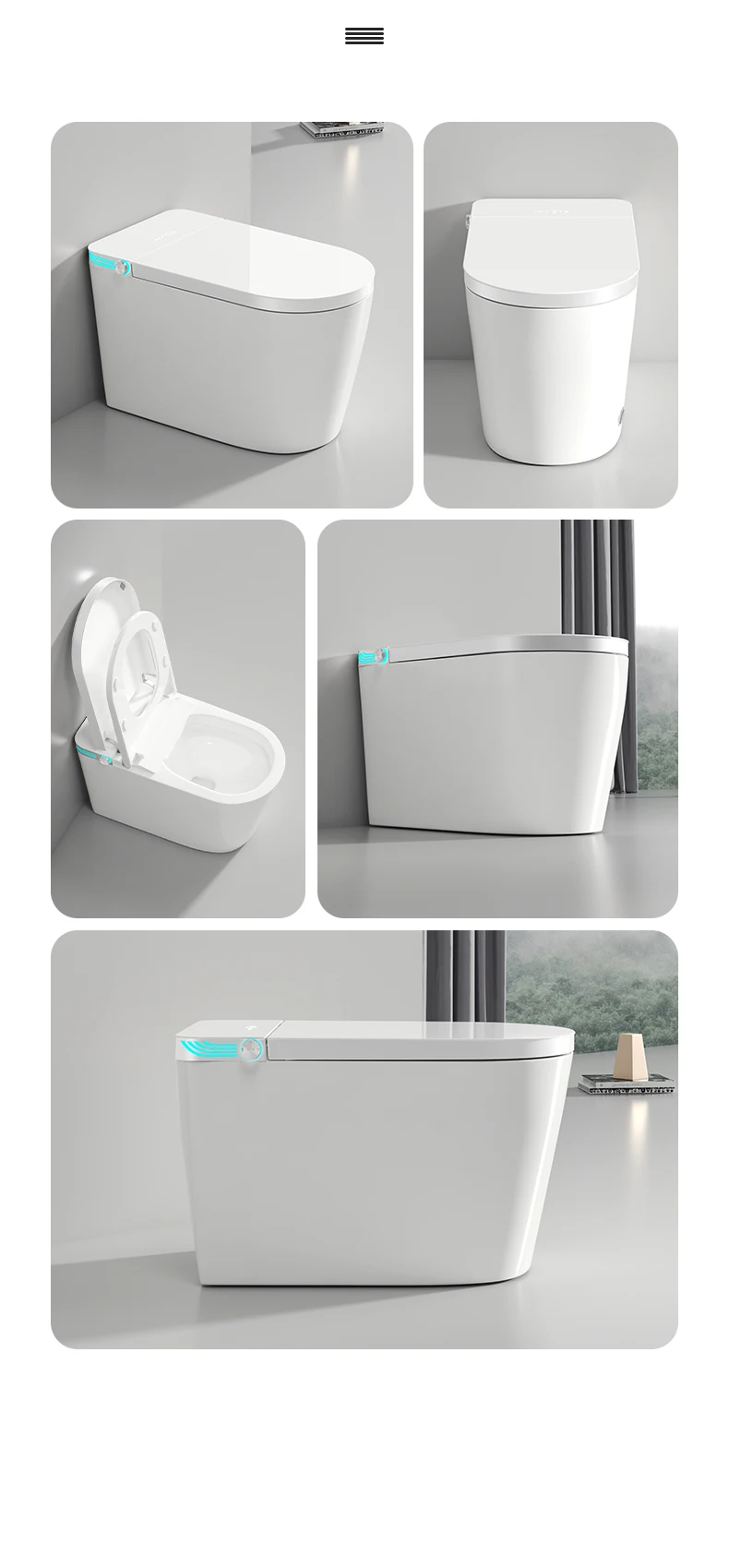 Automatic Electronic Ceramic Water Closet Intelligent Toilet Ceramic Sterilization One Piece Bathroom Smart Toilet With Tank details