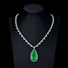 18k white gold 39.56ct emerald necklace