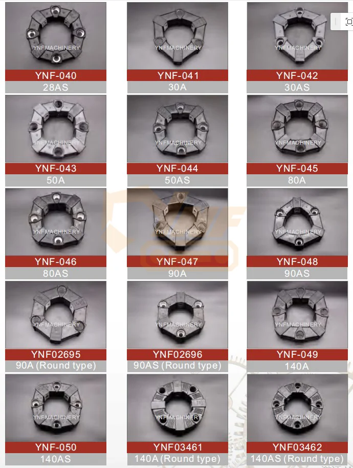YNF High Quality 22A 22AS Excavator Coupling CF-A-022-S0 CF-A-022-O0 Standard Rubber Coupling