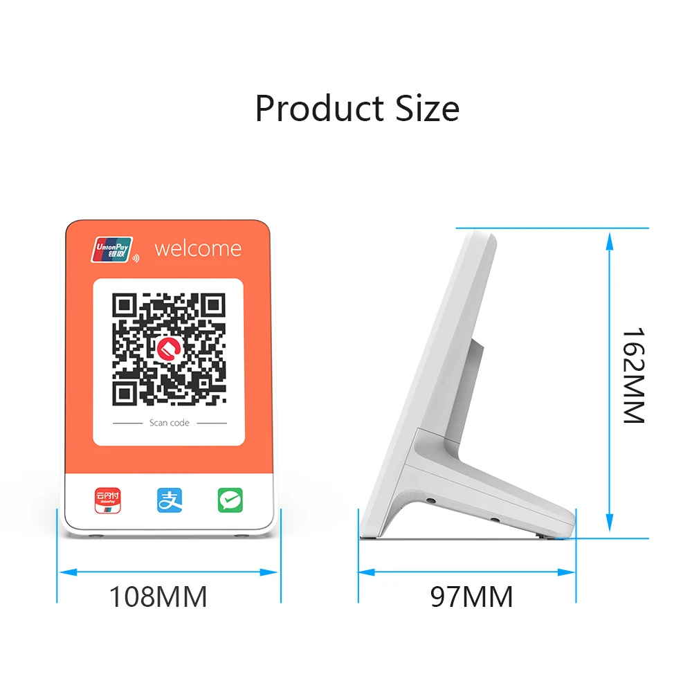 JHL Generate QR Code Payment Terminal with Mounting Stand Wechat Pay Alipay Mobile App